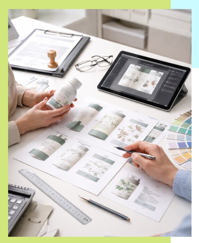 Профессиональная разработка дизайна и текста этикетки продукции в Губкине