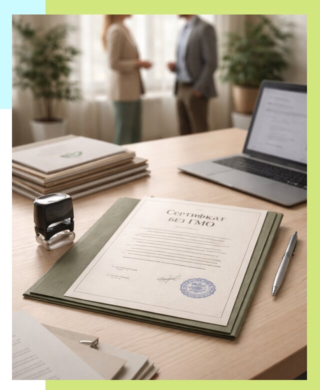 Сертификат без ГМО в Губкине от 7619 р. оформить срочно Алешин-Гбк